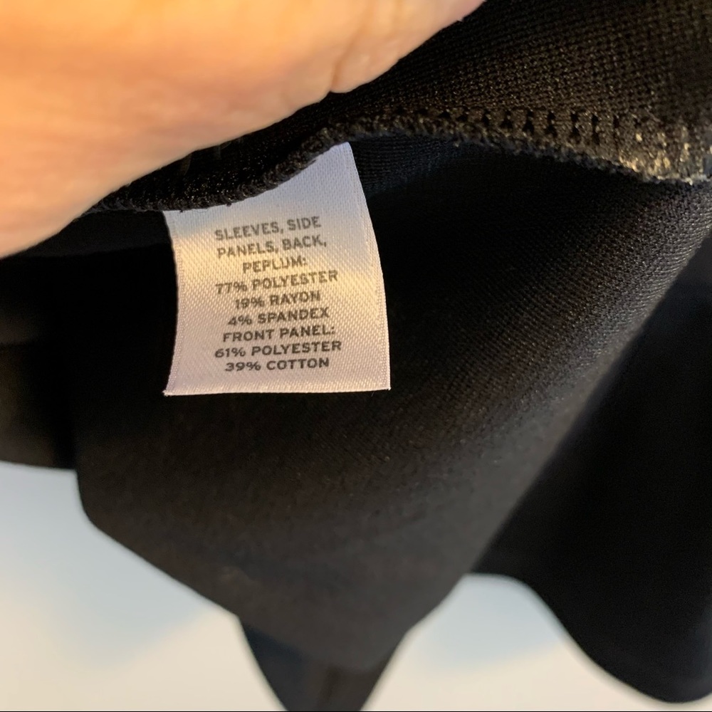 Halogen Mixed Material Zip Back Ruffle Shirt L - Picture 10 of 11